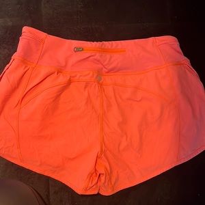 Orange lululemon shorts 4” speed up
